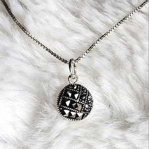 Sterling Silver LA Marcasite Pendant Necklace
